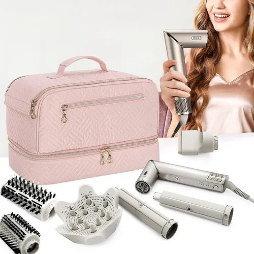 Vista 6 de Teamoy Hair Tools - Bolsa de viaje compatible con Shark Flexstyle, color Rosa