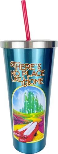 Vista 2 de Spoontiques A Christmas Story - Vaso de acero inoxidable, 24 onzas, taza de viaje aislada de doble pared con popote