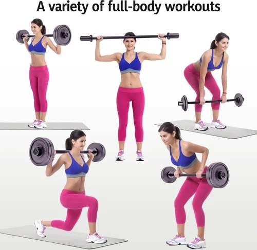 Vista 5 de EVERYMATE Barra de pesas mini de 5 libras para principiantes, mujeres, niños, barra de pesas para entrenamiento de cuerpo entero, para entrenamiento