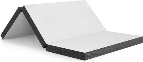 Vista 9 de BLKMTY Colchón plegable de 3 pulgadas, tamaño individual, colchón de espuma viscoelástica de triple pliegue, transpirable, con funda lavable