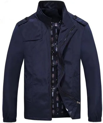 Vista 2 de Chaqueta bomber para hombre, casual, ligera, cortavientos, suave, con cremallera, ajustada, abrigos, primavera, otoño, trajes para exteriores