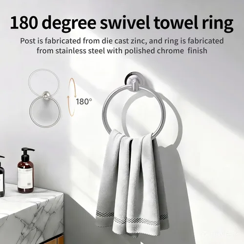 Vista 5 de Formosa Design Hardware - Juego de accesorios de baño (cromo pulido)