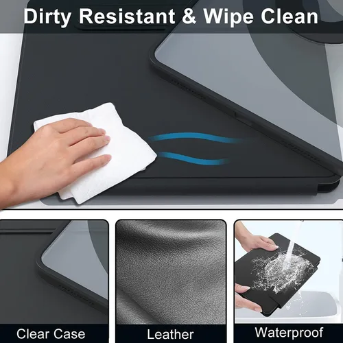 Vista 7 de Funda de teclado para iPad de 11 pulgadas 2025 (A16)/iPad 10 2022, funda vertical con soporte para lápiz, soporte magnético, teclado desmontable