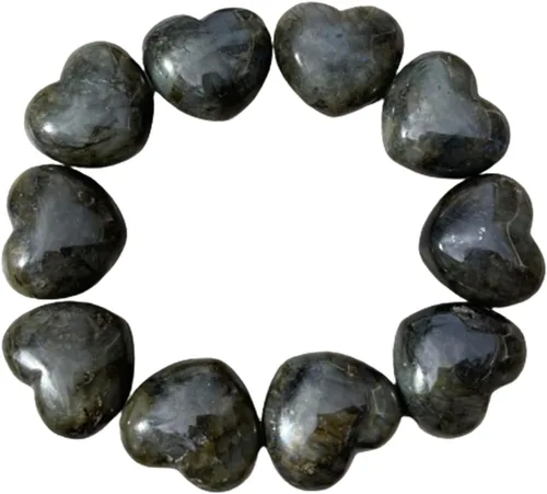 Vista 21 de Corazón hinchado de piedras preciosas al por mayor, corazones hinchados de piedras preciosas pulidas, piedra de palma de cristal, corazón de cristal
