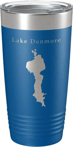 Vista 17 de Lake Dunmore Map Tumbler Travel Mug Insulated Laser Engraved Coffee Cup Vermont 20 oz Black