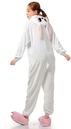 Vista 2 de UreeUine Disfraz de conejo de Pascua rosa de felpa ultra suave para cosplay, Rosado