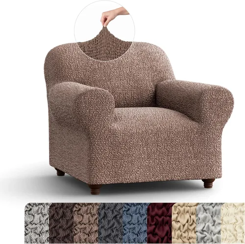 Vista 20 de PAULATO BY GA.I.CO. Funda elástica para sillón – Funda de sofá – Funda de sofá biplaza – Protector lavable de ajuste de forma de 1 pieza para Beige