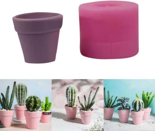 Vista 2 de Molde de maceta para suculentas, Molde de silicona con forma de soporte de planta 3D, Moldes de silicona DIY, Moldes de maceta, Molde de maceta