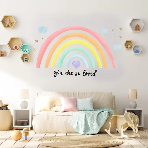 Vista 10 de Containlol Calcomanías de pared de arcoíris, decoración para despegar y Naranja