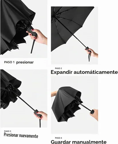 Vista 6 de Roffatide Paraguas de viaje plegable compacto de anime, con apertura automática, 8 costillas, resistente al viento, impermeable, protección contra