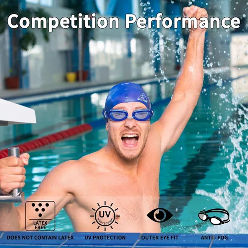Vista 4 de Water Gear Gafas antivaho sin fugas, diadema dividida ajustable, protección UV, lente gran angular