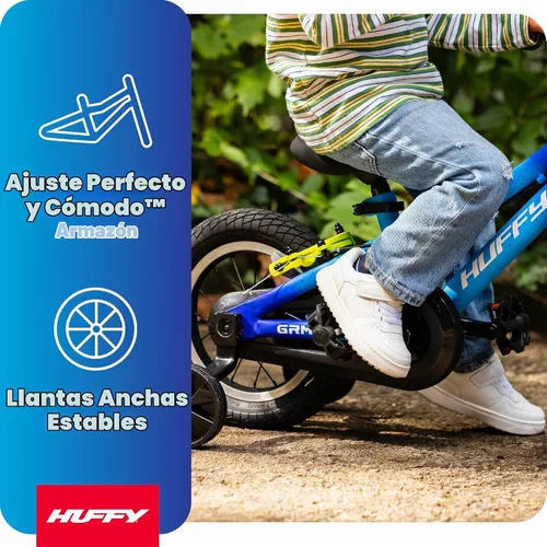 Vista 7 de Huffy 12" GRM Kids Bike with Multi-Mode Learning for Ages 3-5 Azul
