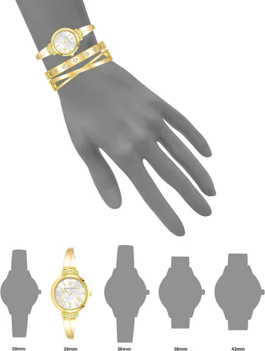 Vista 30 de Anne Klein AK/2245 - Juego de reloj de pulsera con detalles de cristal prémium para mujer