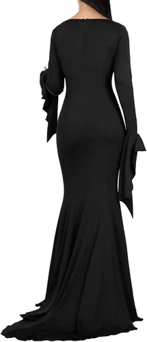 Vista 3 de Women Halloween Dress Addams Family Wednesday Costume Gothic Party Long Sleeve Dress