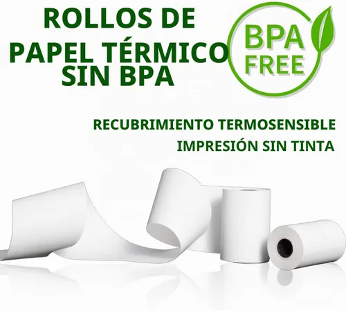 Vista 3 de (50) Rollos de papel térmico 2-1/4 X 63 Ingenico ICT 200 220 250 FD400 Vx520