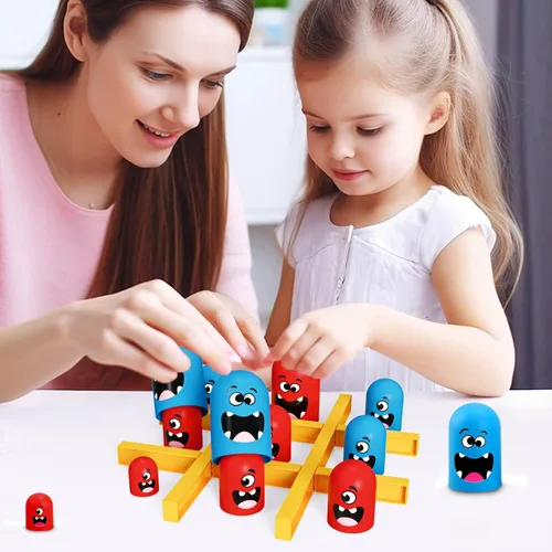Vista 9 de Aooess Juego de Tic Tac Toe: juego de mesa para niños, juego de mesa estratégico de anidación de Tic Tac Toe para niños y adultos