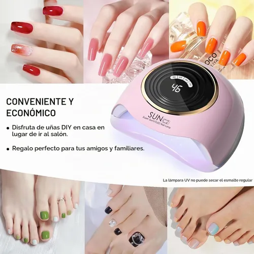 Vista 6 de WEVILI Lámpara de uñas UV LED profesional de 288W con 63 perlas - Secador de curado de gel más rápido para hogar y salón, sensor inteligente