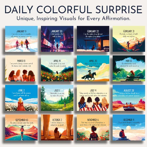 Vista 7 de RYVE Calendario diario de afirmación – Calendario de escritorio motivacional con afirmaciones diarias para mujeres, regalos positivos