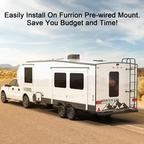 Vista 2 de Fookoo Sistema de cámara de respaldo inalámbrica HD 1080P de 7" para RV Furrion pre-cableado, furgoneta camper, monitor DVR IPS de 7" y cámara
