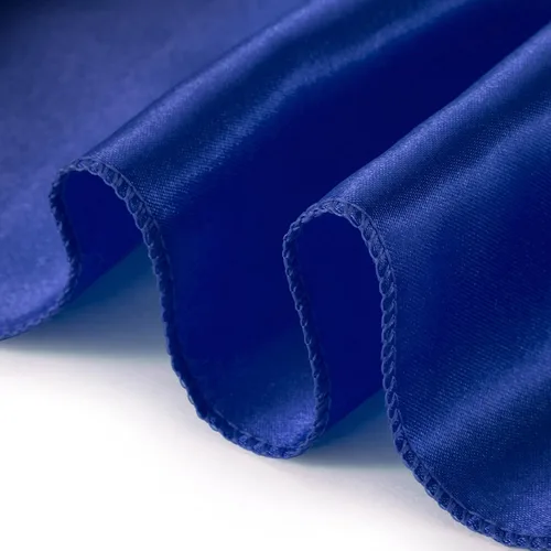 Vista 3 de Lann's Linens – Cubierta de mantel, cuadrada, de satén, 72 pulgadas, cubierta de mesa, Satin, Azul, 72" x 72