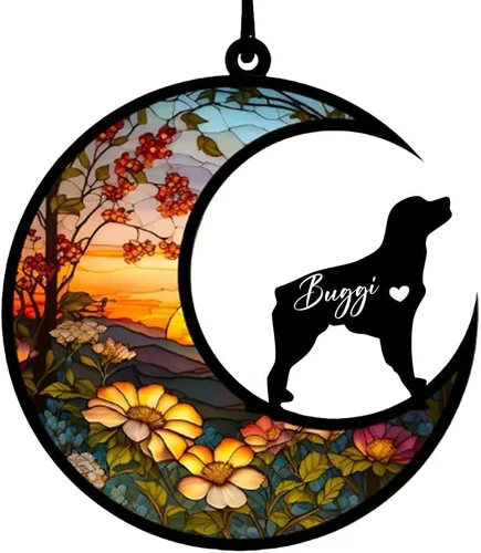 Vista 15 de Atrapasoles conmemorativos personalizados para perros Akita, nombre de perro personalizado, adorno de pérdida de perro, regalo para amantes