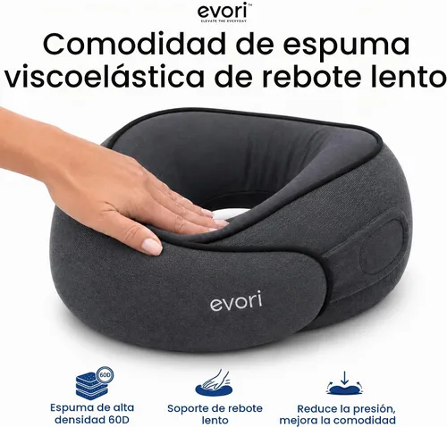 Vista 3 de evori Memory Foam Travel Neck Pillow, 360° Support for Airplane & Car