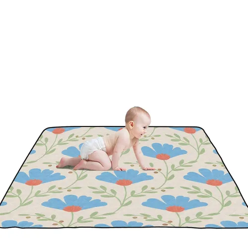 Vista 8 de Lovely Daisy Flowers Soft Padded Baby Gym & Activity Mat for Floor Cozy Breathable Travel Play Mat for Baby Kids Toddlers Infants, 50'' x 50