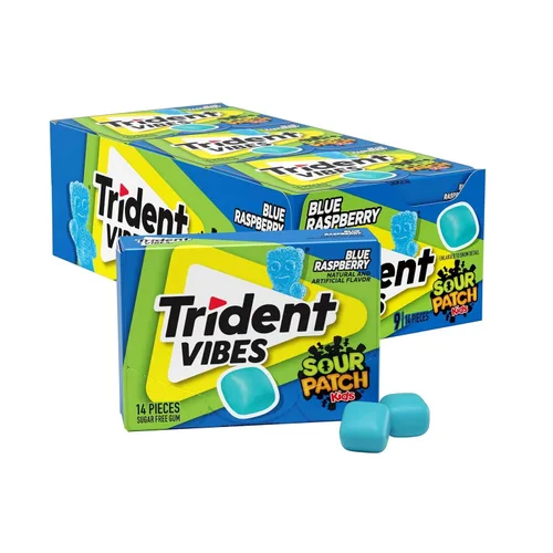 Vista 22 de Trident Vibes SOUR PATCH KIDS Redberry - Goma de mascar sin azúcar, botella de 40 piezas (paquete de 2)