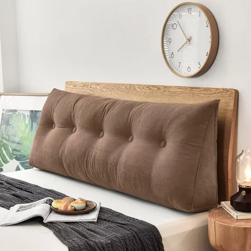 Vista 8 de Cabecera triangular grande con respaldo de cuña y respaldo de posicionamiento, almohadas de lectura, almohadas de cuña para cama de día, litera