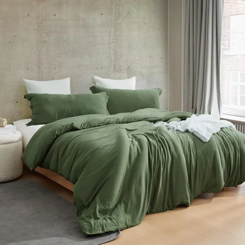 Vista 5 de Byourbed Natural Loft® - Juego de edredón individual XL, color verde héroe