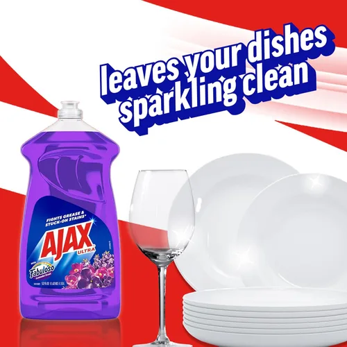 Vista 6 de Ajax Ultra Jabón Líquido para Platos con Fabuloso, Aroma a Lavanda, 52 Oz