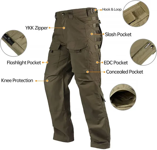 Vista 3 de Free Soldier - Pantalones tácticos tipo cargo para hombre para uso en exteriores