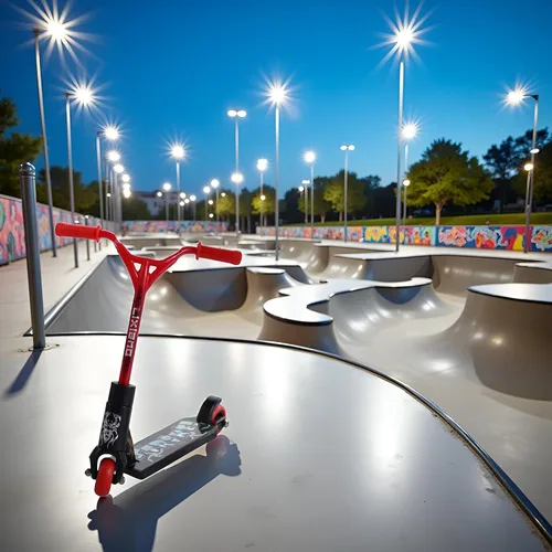 Vista 2 de Mini scooter de dedo, mini patinetas lindas de plástico para dedos de dedos, juguete deportivo interactivo, accesorios de fotografía (rojo)