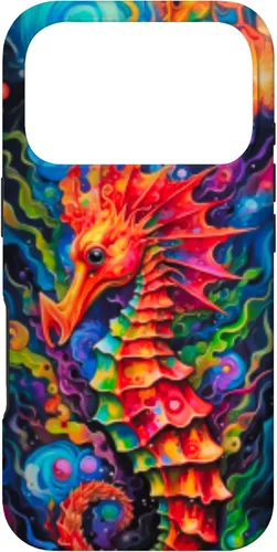 Vista 29 de Funda para iPhone 14 Plus Seahorse Coastal Colorful Ocean Life Art Aquarium Lover Case