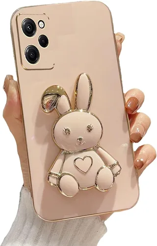 Vista 81 de Funda con soporte de conejo de corazón para Xiaomi Redmi A1, galvanizado suave TPU protector delgado a prueba de golpes con lindo conejito soporte
