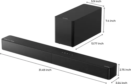 Vista 9 de ULTIMEA Sistema de barra de sonido envolvente de 5.1 canales con Dolby Negro