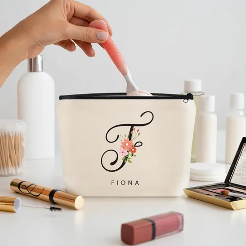 Vista 2 de Bolsa de maquillaje personalizada para regalos de damas de honor, regalos de boda para dama de honor, matrona de honor, regalo personalizado