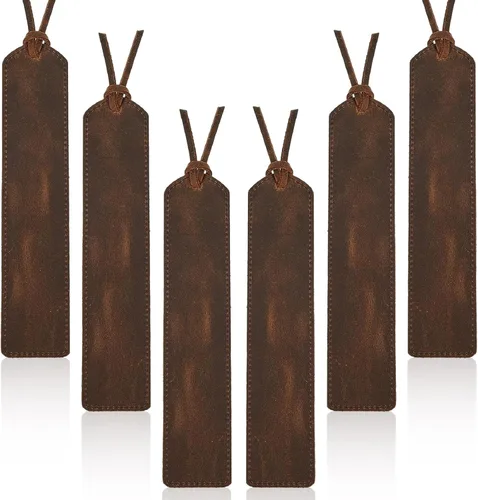 Vista 8 de Outus 2 marcapáginas de cuero, marcador clásico de costura, marcadores de página de cuero para hombres, mujeres, niños, Halloween, Navidad