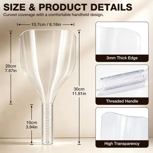 Vista 5 de Barber Face Shield for Hairspray, Thick Clear Plastic Face Cover for Spray