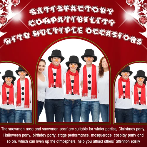 Vista 7 de Kit de disfraz de muñeco de nieve para hombres fiesta de Navidad cosplay disfraz de muñeco de nieve helado incluye zanahoria nariz muñeco de nieve