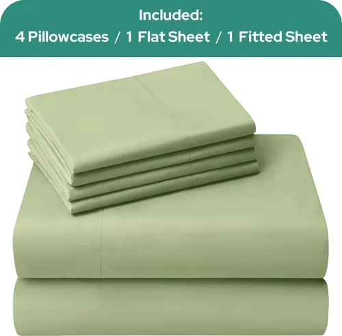 Vista 50 de HOMEIDEAS Sábanas de cama tamaño completo – Juego de 6 piezas (azul aguamarina) – Sábanas de ropa de cama de microfibra cepillada extra suave