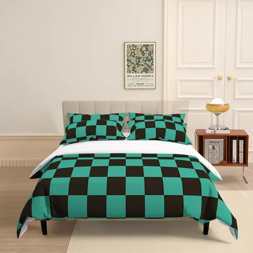 Vista 2 de INFLAG Juego de ropa de cama de anime: juego de funda de edredón de microfibra cepillada suave de 68 x 90 pulgadas, 3 piezas, 1 funda de edredón