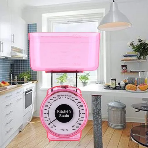 Vista 6 de Báscula de cocina pequeña báscula mecánica para pesar alimentos Colores fáciles de usar Escala aleatoria