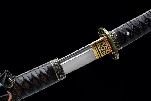 Vista 5 de Espada Katana Samurái japonesa afilada de acero plegado templado de arcilla de 41 pulgadas, vaina de palisandro