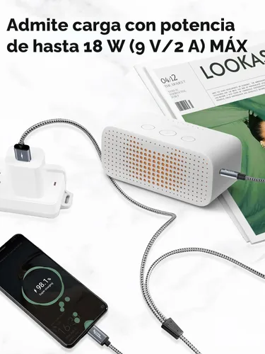 Vista 4 de CableCreation USB C a 3.5mm Cable de Audio con Cable de Carga USB, Cable Auxiliar para Coche, Tipo C a Jack Auxiliar para Auriculares, Estéreo