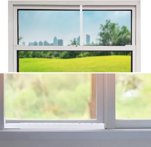 Vista 5 de ZhouDaShu Barras de seguridad ajustables para ventanas, barras de bloqueo de ventana para ventanas interiores que evitan robos, barras de seguridad