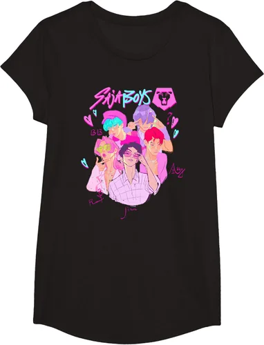 Vista 3 de Kpop Demon Hunters Camiseta Saja Boys Heartthrob con licencia