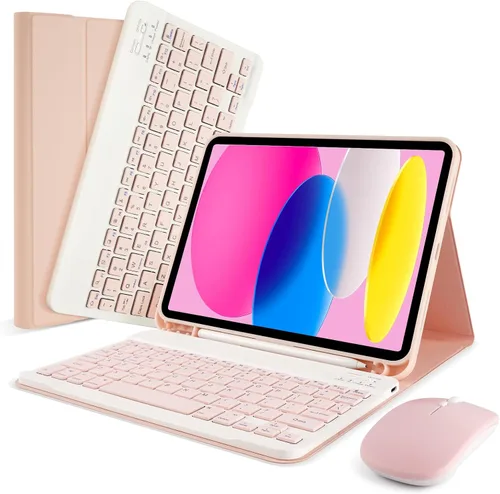 Vista 12 de LAMA Funda con Teclado Touchpad para iPad (A16) 11ª generación 2025/10ª generación 2022, funda tipo folio con soporte para lápiz, trackpad