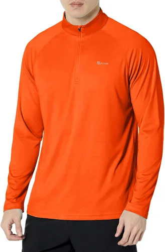 Vista 17 de Men's UPF 50+ Rash Guard 1/4 Zip Stand Collar Swim Shirt Long Sleeve Berry Conservar