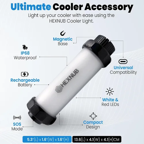 Vista 3 de HEXNUB Cooler Box Light Waterproof Rechargeable LED for YETI RTIC and ORCA